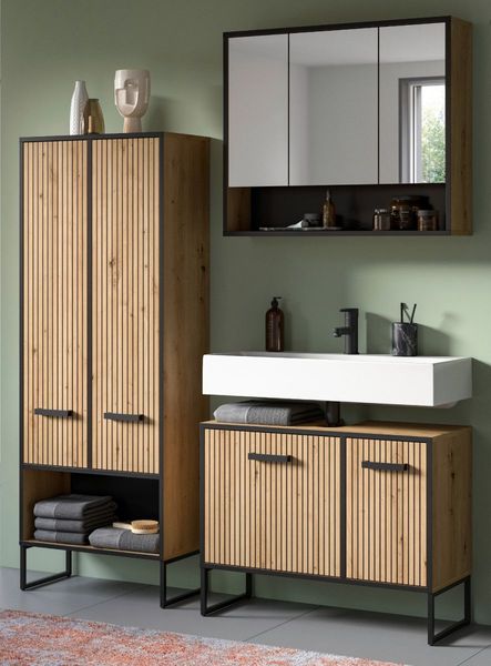 Badmöbel Set 3-teilig Scana in Eiche 154 x 192 cm
