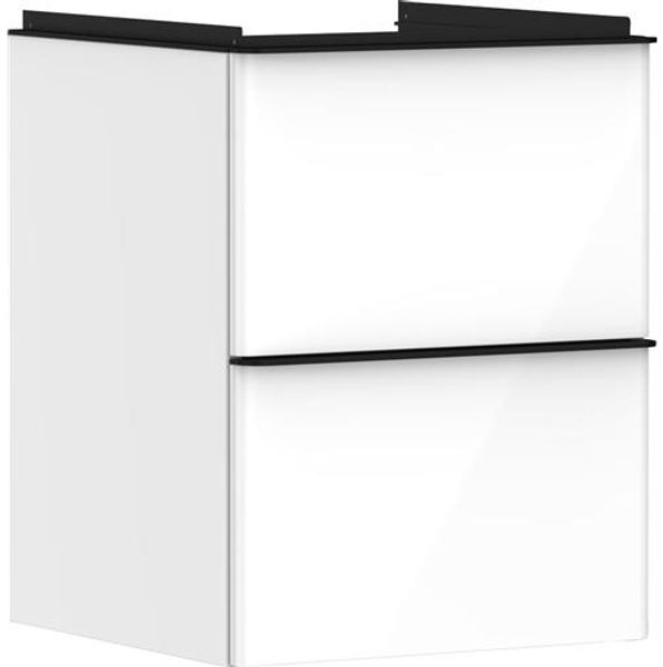 Unterschrank XeluQ 2 Schubladen 480x475 weiß/schwarz