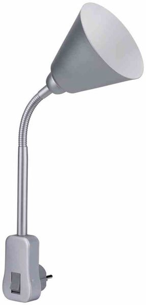 Paulmann No. 95429 Steckerleuchte Junus Flexarm E14 Grau mit Kippschalter