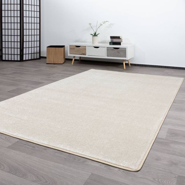 Kurzflor Teppich Pisa, Farbe: Beige, Größe: 60x120 cm