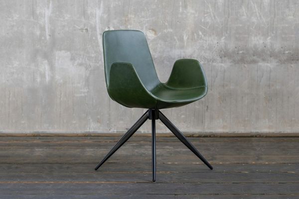 KAWOLA Stuhl QUEN Esszimmerstuhl Besprechungsstuhl Drehstuhl grün 82 x 55 x 55 cm