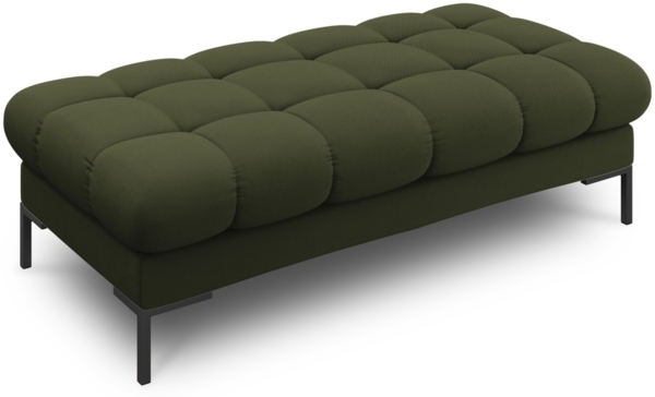 Micadoni Polsterbank Mamaia 2-Sitzer Strukturierter Stoff Neve Grün schwarze Beine