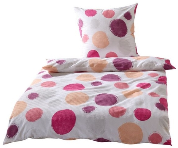 TRAUMSCHLAF Bettwäsche Kreise, Seersucker, 3 teilig, ideale Sommerbettwäsche in herrlicher Seersucker Qualität Bild 4