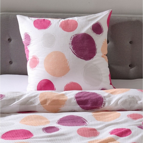 TRAUMSCHLAF Bettwäsche Kreise, Seersucker, 3 teilig, ideale Sommerbettwäsche in herrlicher Seersucker Qualität Bild 2