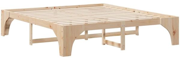 vidaXL Bettrahmen Braun 200 x 200 cm Massives Kiefernholz 872974 Bild 4