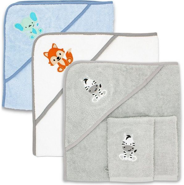 Babykajo Kapuzenhandtuch, Frottee (1-St), Kuschliges Baby Handtuch mit Waschlappen