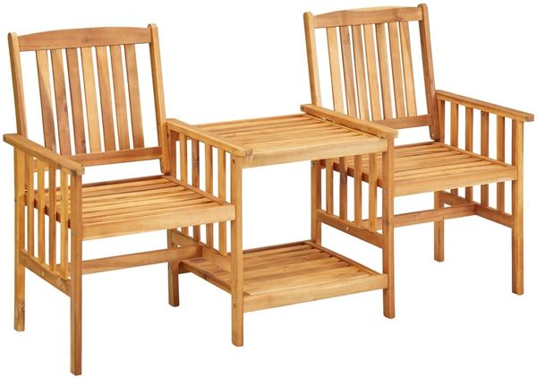 vidaXL Gartenstühle mit Teetisch 159x61x92 cm Massivholz Akazie 45933