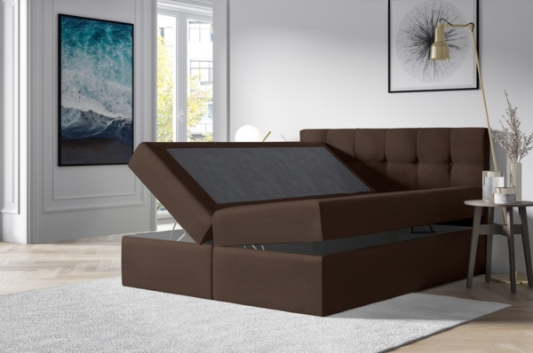 99rooms Cesar Boxspringbett Velours 120x200 cm Braun Bild 5