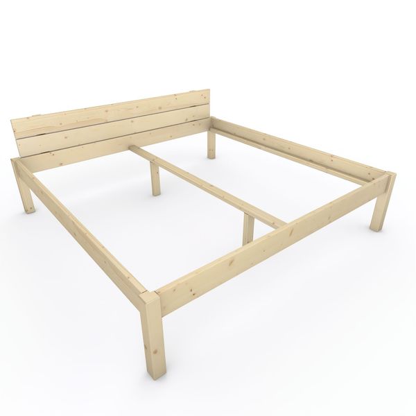 Pfostenbett "metallarm" Fichte Holzbett "Daybett" 200 x 200cm 48cm Doppelbett
