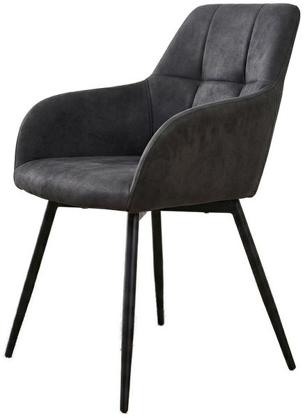 Massivart® Polsterstuhl 360 Grad drehbar / 70 mm Sitzpolsterung / »AIDEN«, Gestell schwarz Metall • Steppungen • ca. 120 kg belastbar
