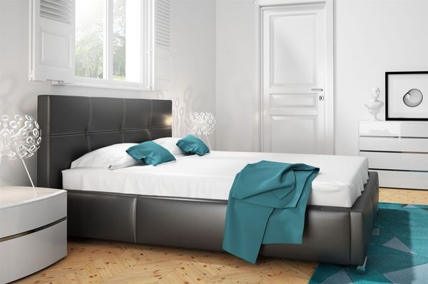 Polsterbett Doppelbett TIMUR Komplettset Kunstleder Schwarz 180x200 cm
