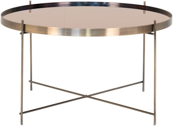 Couchtisch >Venezia< in Messing, Glas - 70x40x70cm (BxHxT)