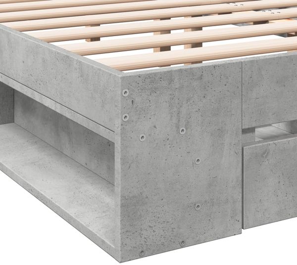 vidaXL Bettgestell mit Schubladen Betongrau 160x200 cm Holzwerkstoff 3280737 Bild 8