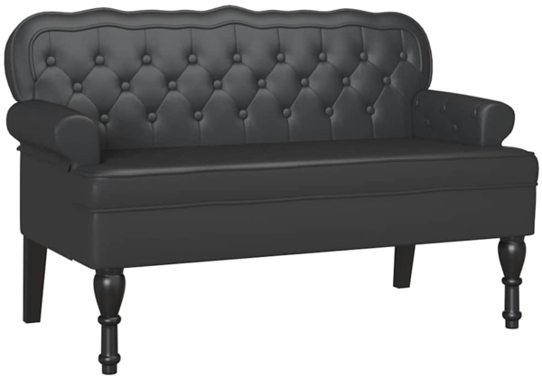 vidaXL Chesterfield Bank Schwarz 119,5 x 64,5 x 75 cm Kunstleder 42019299