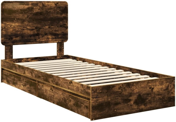 vidaXL Aufbewahrungsbett Geräucherte Eiche 75x190 cm Holzwerkstoff 3412739 Bild 3