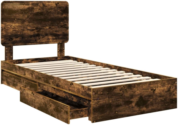 vidaXL Aufbewahrungsbett Geräucherte Eiche 75x190 cm Holzwerkstoff 3412739 Bild 4