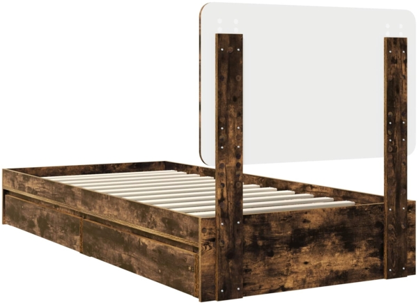 vidaXL Aufbewahrungsbett Geräucherte Eiche 75x190 cm Holzwerkstoff 3412739 Bild 9