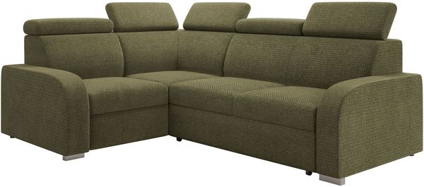 Ecksofa Apollo 2rR1 80 mit Schlaffunktion, L-Form, Einstellbare Kopfstützen (Farbe: Crown 11)