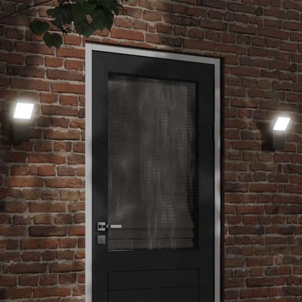 vidaXL LED-Außenwandleuchten 2 Stk. Schwarz Aluminiumdruckguss 4006269