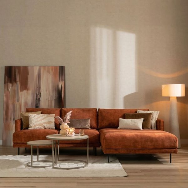 Bronx71 Ecksofa Denver Samt kupfer rechts