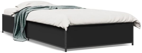 vidaXL Bettgestell Schwarz 100x200 cm Holzwerkstoff und Metall 845106 Bild 2