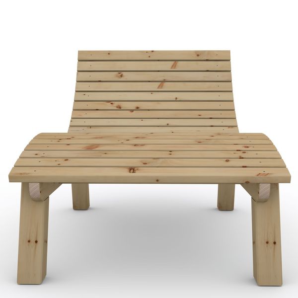 Gartenliege Relaxliege "Liege-Franzi" (Zirbe) Breite 120cm Einstiegshöhe 50cm mit Füßen Bild 3