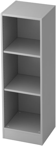 bümö office Regal grau, Standregal Holz - Aktenregal für Ordner & Bücher, Bücherregal 40 cm schmal, 3 OH Regal Wand, Büroregal, Holzregal, Ordnerregal, Buchregal, Wandregal, Büromöbel, 6050-5