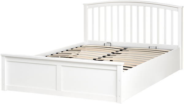 Bett mit Stauraum Kiefernholz CLARBEC 140 x 200 cm Weiß Bild 4