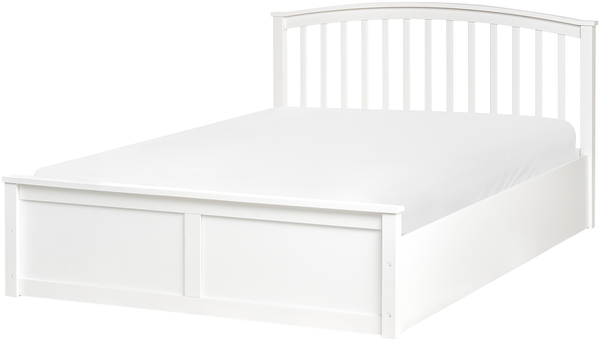 Bett mit Stauraum Kiefernholz CLARBEC 140 x 200 cm Weiß Bild 5