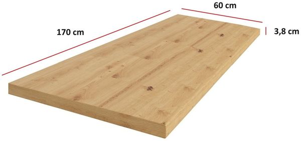 Küchen Arbeitsplatte 170cm 38 mm Küchenzeile Küchenblock Eiche Artisan Eko Stilo