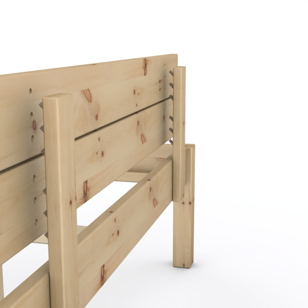 Pfostenbett "metallarm" Zirbe Holzbett "Daybett" 140 x 220cm 58cm Doppelbett Bild 5