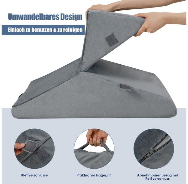 COSTWAY Kopfkissen, Füllung: Memory Foam, Rückenschläfer, Set, 7 in 1
