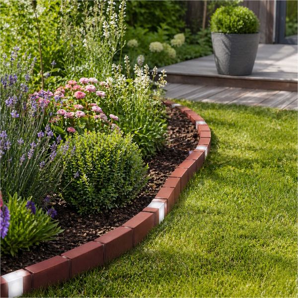 Beetumrandung Nessa Solar, Brick, 50tlg. terracotta
