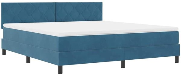 vidaXL LED Boxspringbett mit Kopfteil Dunkelblau 180 x 200 cm Samt 3342738 Bild 2