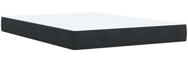 vidaXL Boxspringbett mit Matratze Schwarz 140x200 cm Samt 3293226 Bild 9
