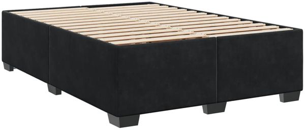 vidaXL Boxspringbett mit Matratze Schwarz 140x200 cm Samt 3293226 Bild 8