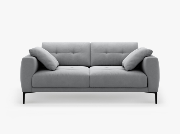 Micadoni Sofa Bemy 2-Sitzer Samt Grau