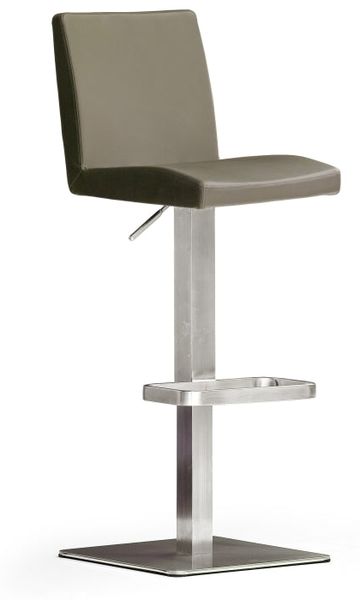 Barstuhl Lopes III - Leder Cappuccino - Edelstahl