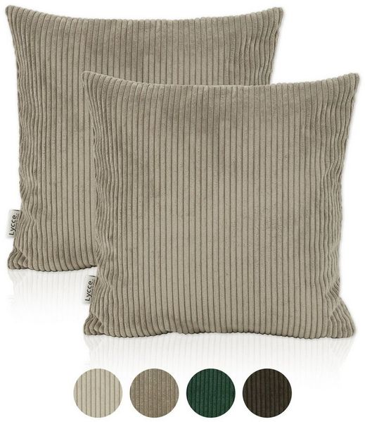 Lycce Dekokissen Kissenbezug 2er Set CORD Stoff (50 x 50 cm) - made in EU