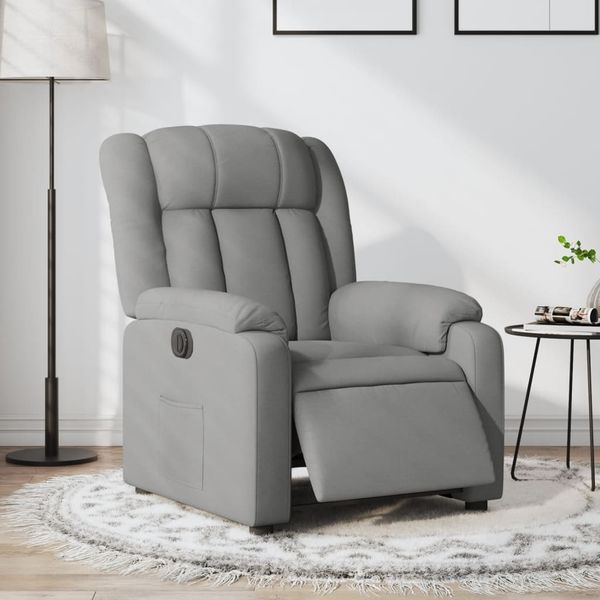 vidaXL Relaxsessel Elektrisch Hellgrau Stoff 3205292