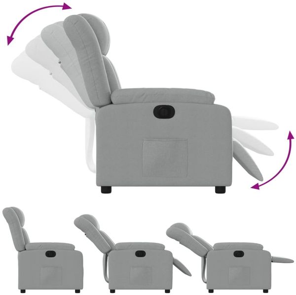 vidaXL Relaxsessel Elektrisch Hellgrau Stoff 3205292 Bild 7