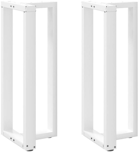 vidaXL Bartischbeine T-Form 2 Stk. Weiß 40x35x(100-101) cm Stahl 4013085