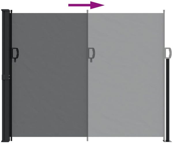 vidaXL Seitenmarkise Ausziehbar Schwarz 160x500 cm 4004429 Bild 5