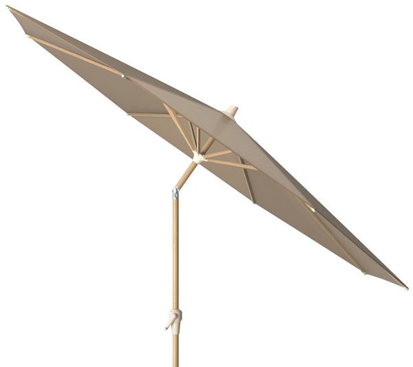 Mittelstockschirm Riva Ø300 Teak look / Taupe