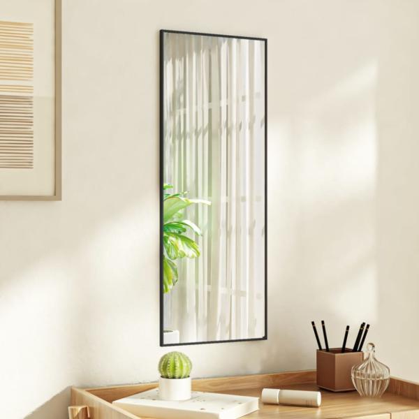 vidaXL Türspiegel Schwarz 30x80 cm Glas und Aluminium 327404