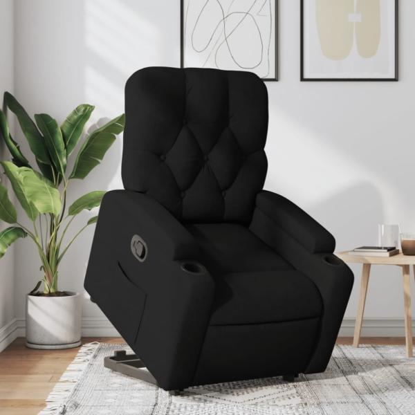 vidaXL Relaxsessel mit Aufstehhilfe Schwarz Stoff 3204712