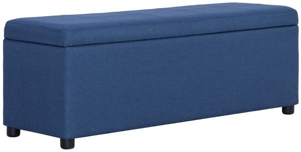 vidaXL Bank mit Staufach 116 cm Blau Polyester 281321