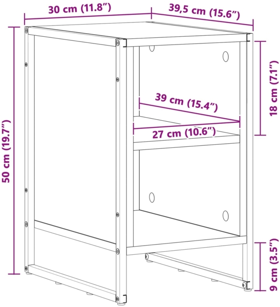 vidaXL Nachttisch Sonoma 39,5 x 30 x 50 cm Holzwerkstoff 886632 Bild 10