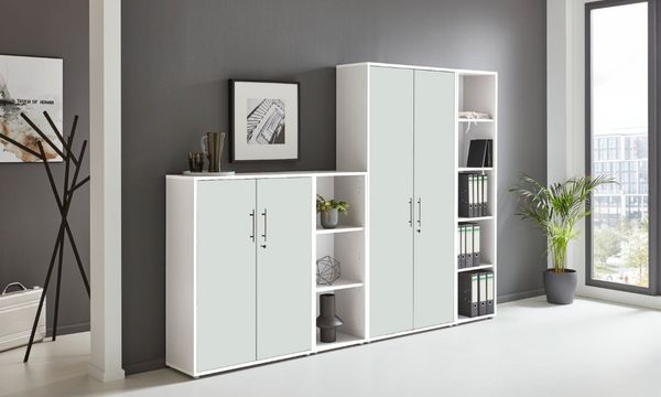 BMG Möbel Aktenschrank Office Edition 4 (Schrankwand Set, 4tlg) abschließbar, matt oder Hochglanz lackiert