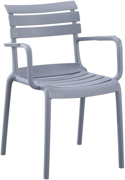 CLP Gartenstuhl Joliya stapelbar mit Armlehnen wetterfest UV-beständig bis 150 kg,grau